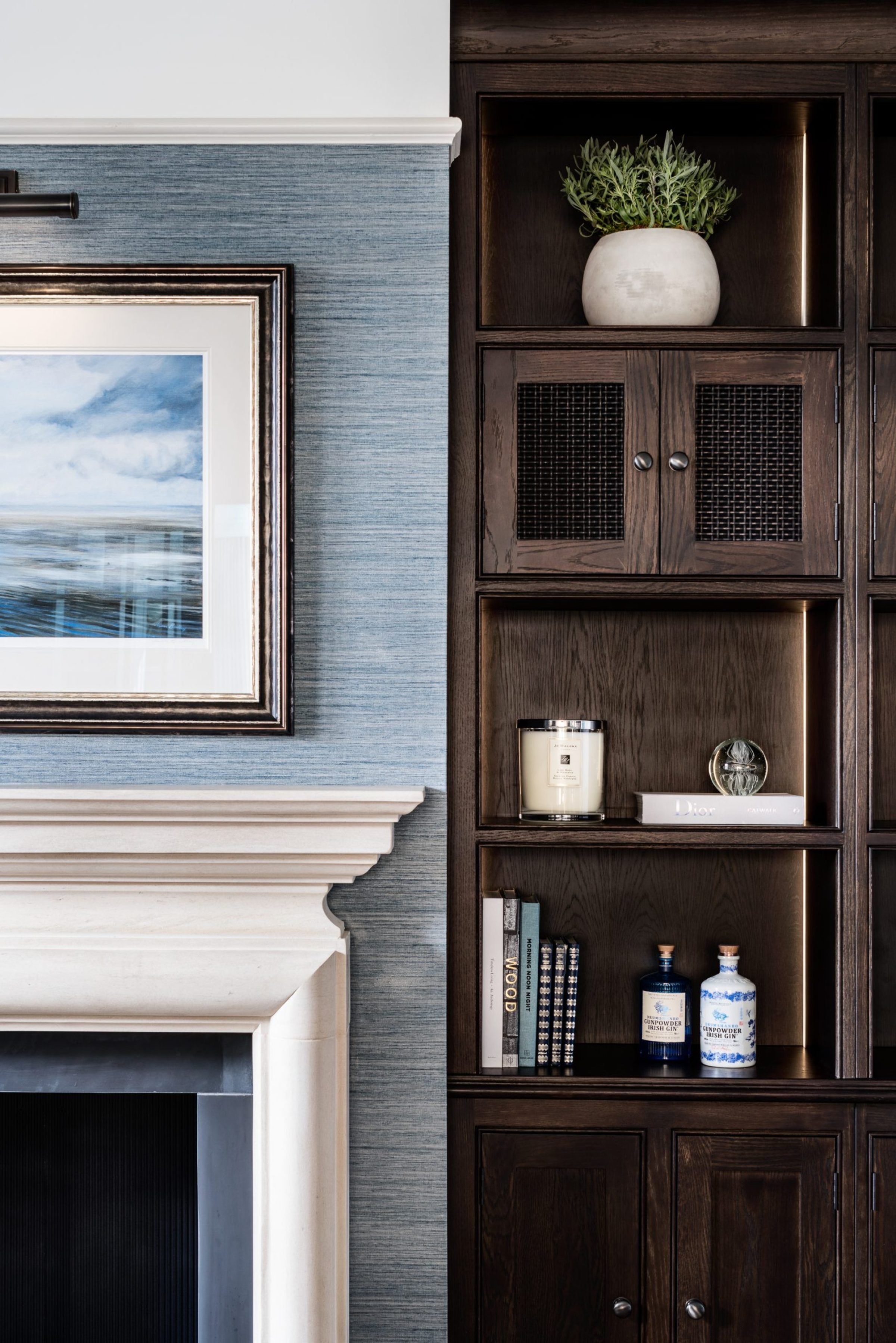 bespoke cabinetry joinery shelving dark wood