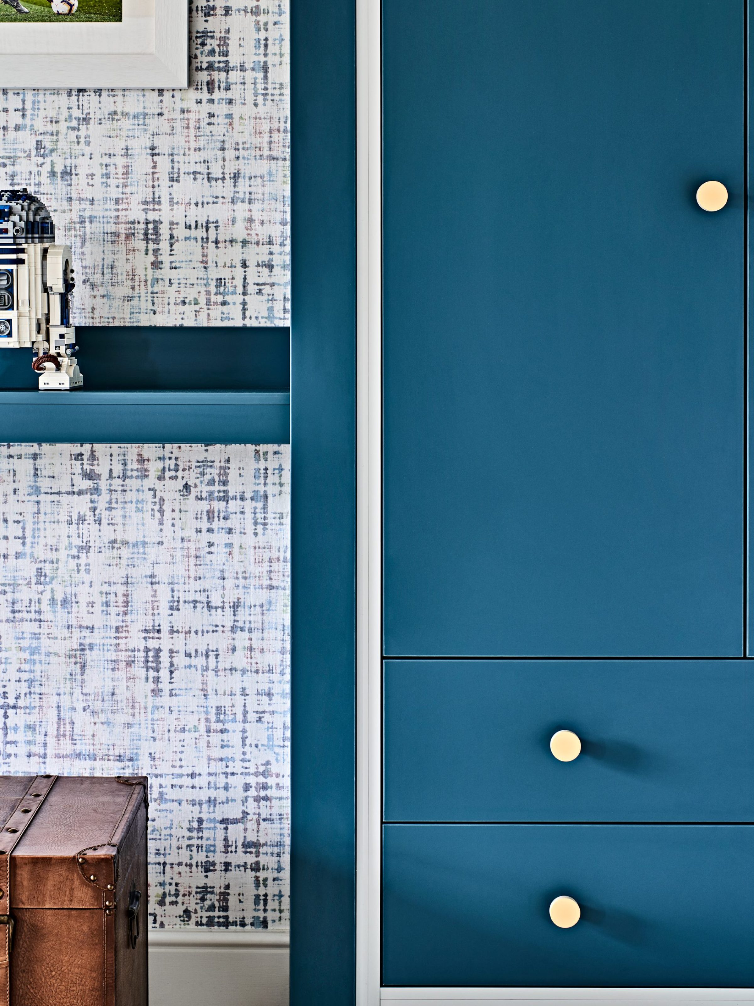 bespoke blue wardrobe joinery