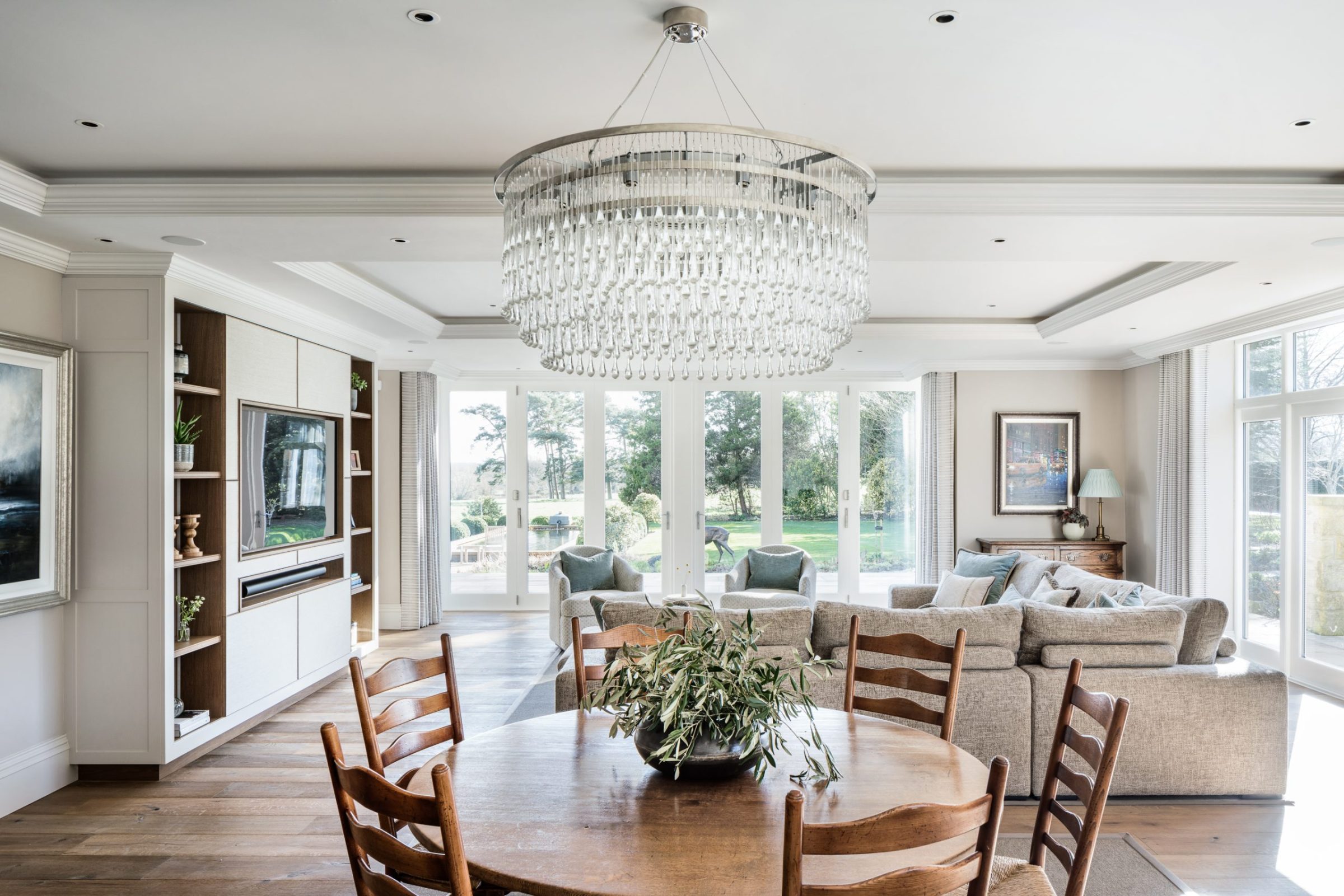 modern living area lighting design