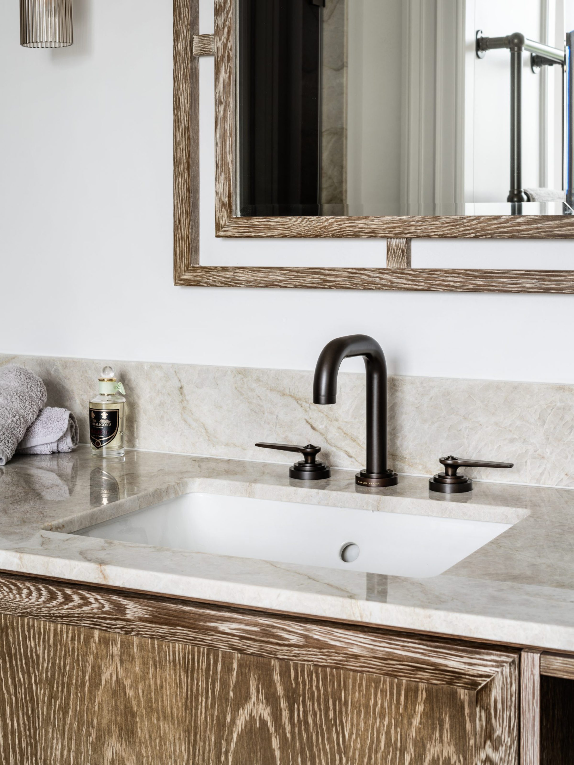 Limed Oak Vanity with Samuel Heath Tap