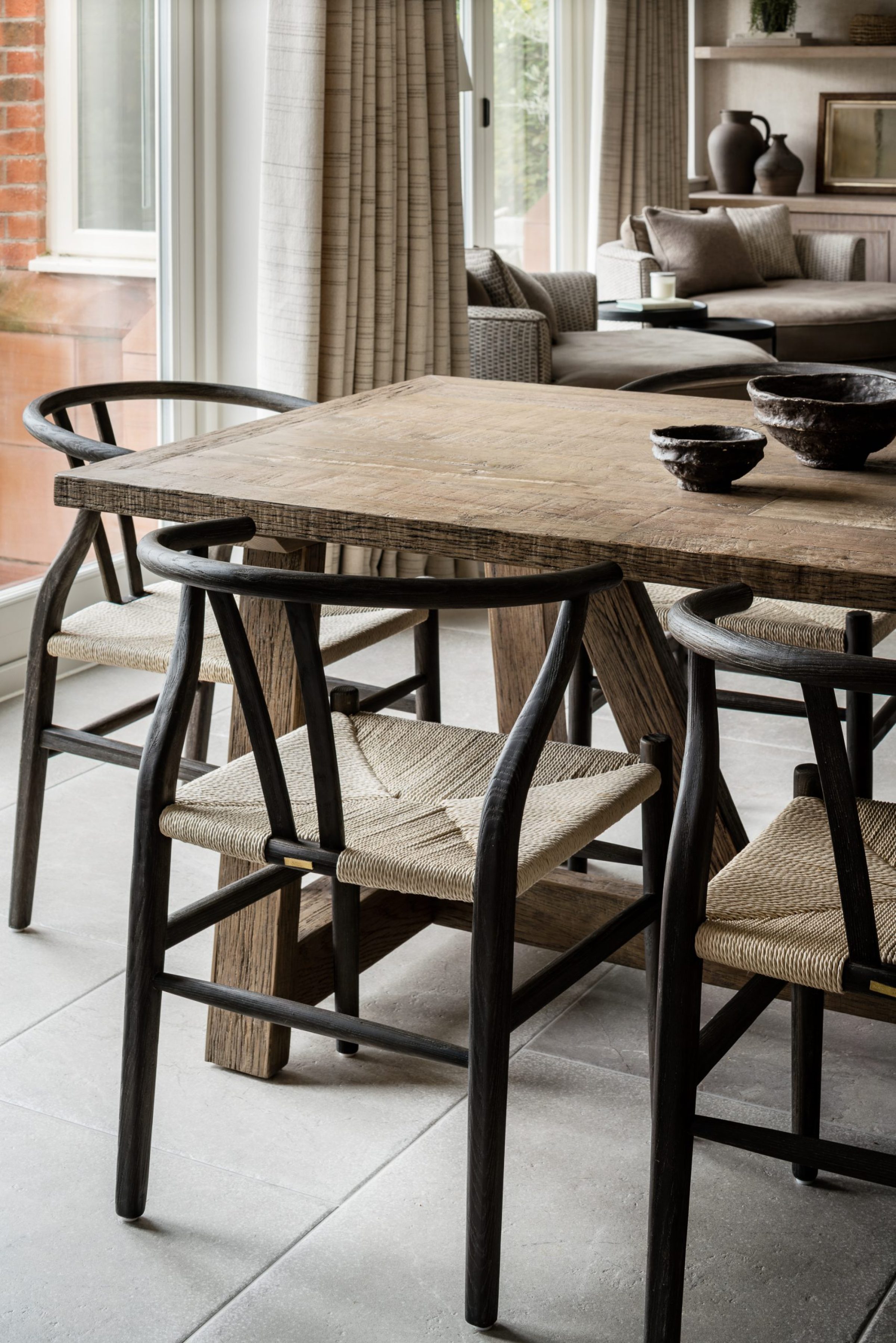 Dining table and flag floor